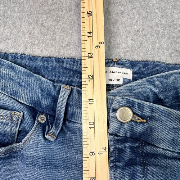 Good American jeans Blue Indigo Womens 14/32 Crossover Waistband Slim Straight - Picture 8 of 10